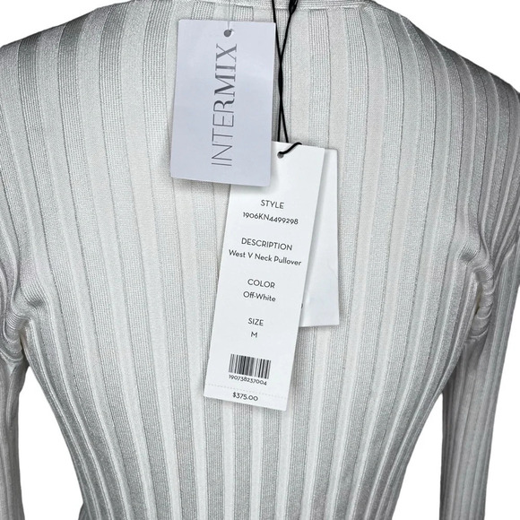 Veronica Beard NWT West Ribbed V Neck Pullover in Off-White Size Medium - Picture 10 of 13